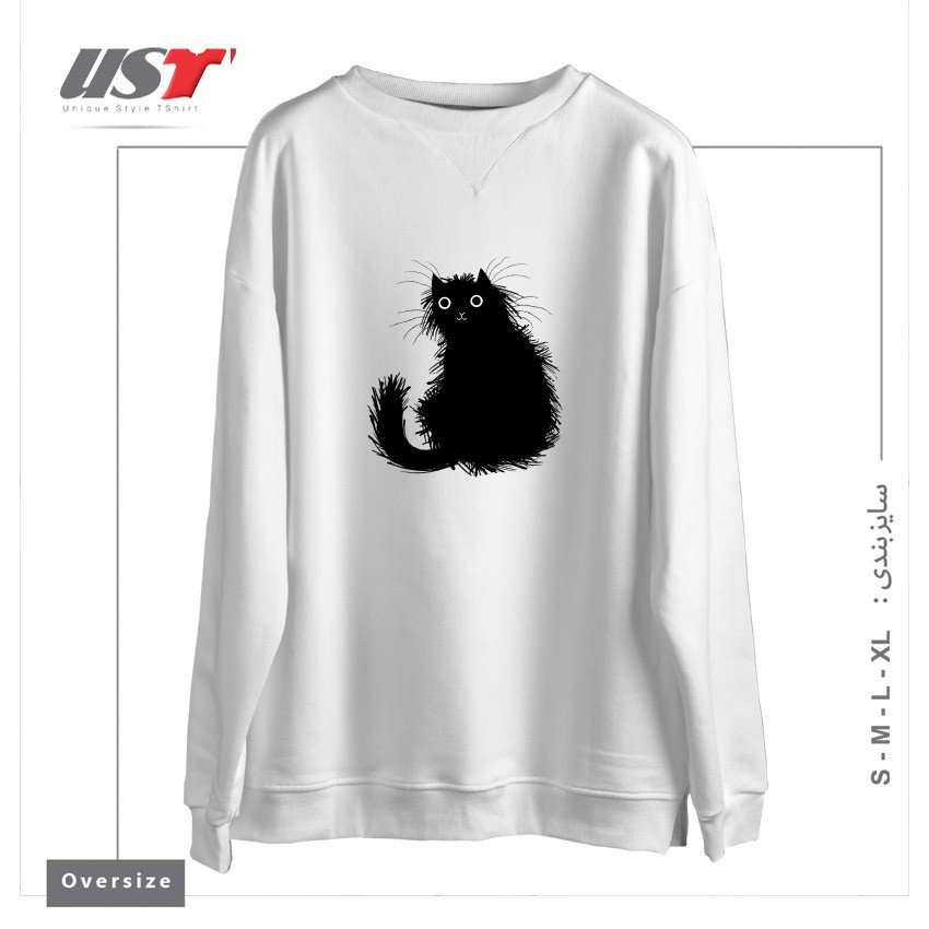 طرح MOGGY سوییشرت اورسایزرنگ سفید