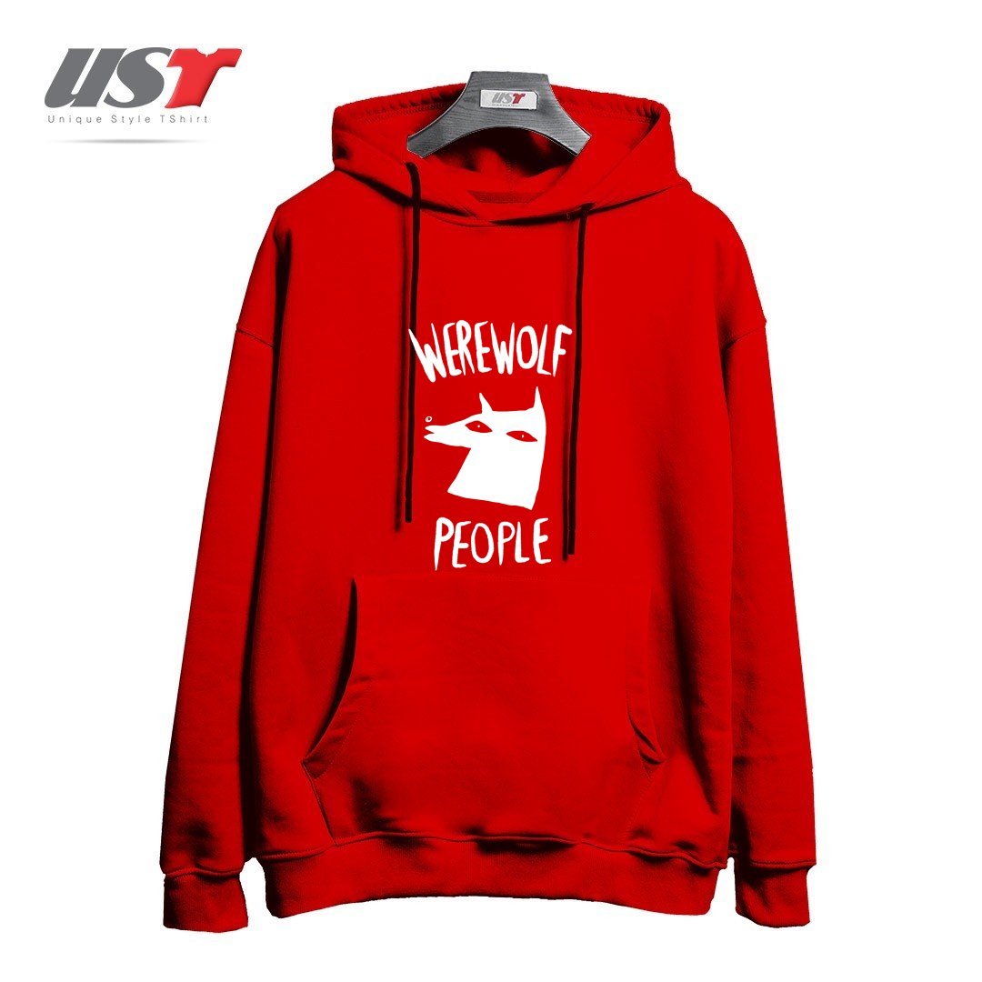 طرح WEREWOLF PEOPLE -VERSION ONE هودی اورسایزرنگ قرمز