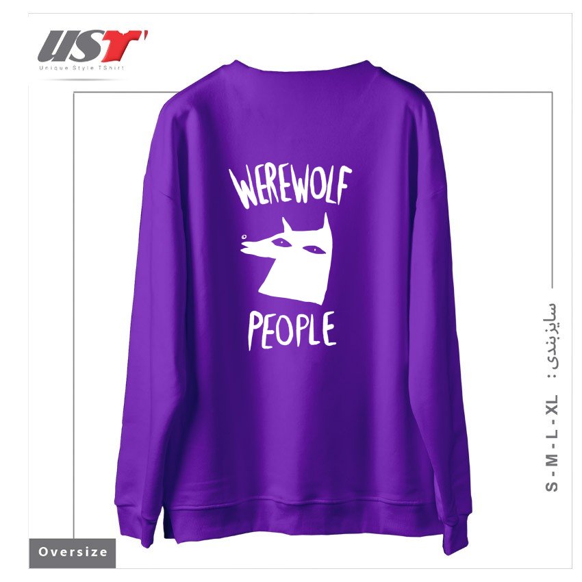 طرح WEREWOLF PEOPLE -VERSION ONE سوییشرت اورسایزرنگ بنفش