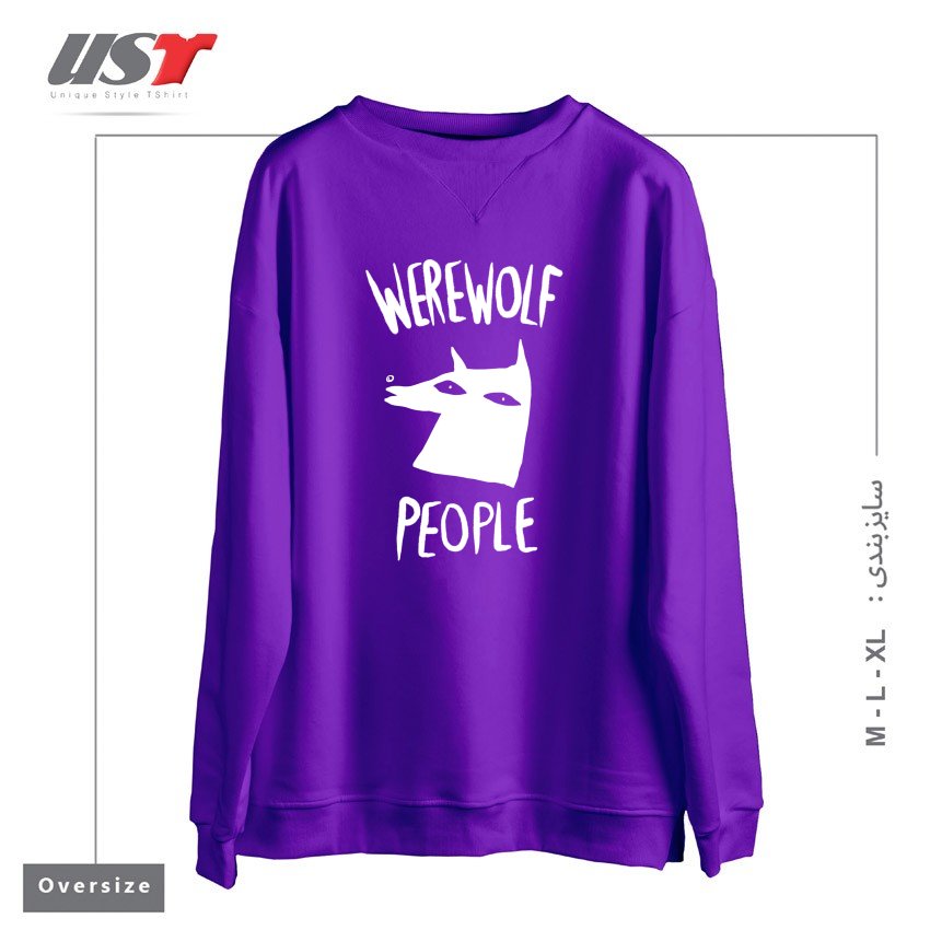 طرح WEREWOLF PEOPLE -VERSION ONE سوییشرت اورسایزرنگ بنفش
