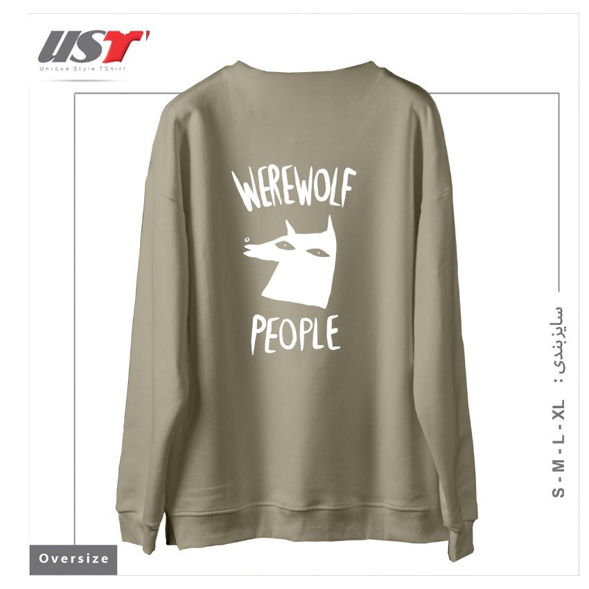 طرح WEREWOLF PEOPLE -VERSION ONE سوییشرت اورسایزرنگ نخودی
