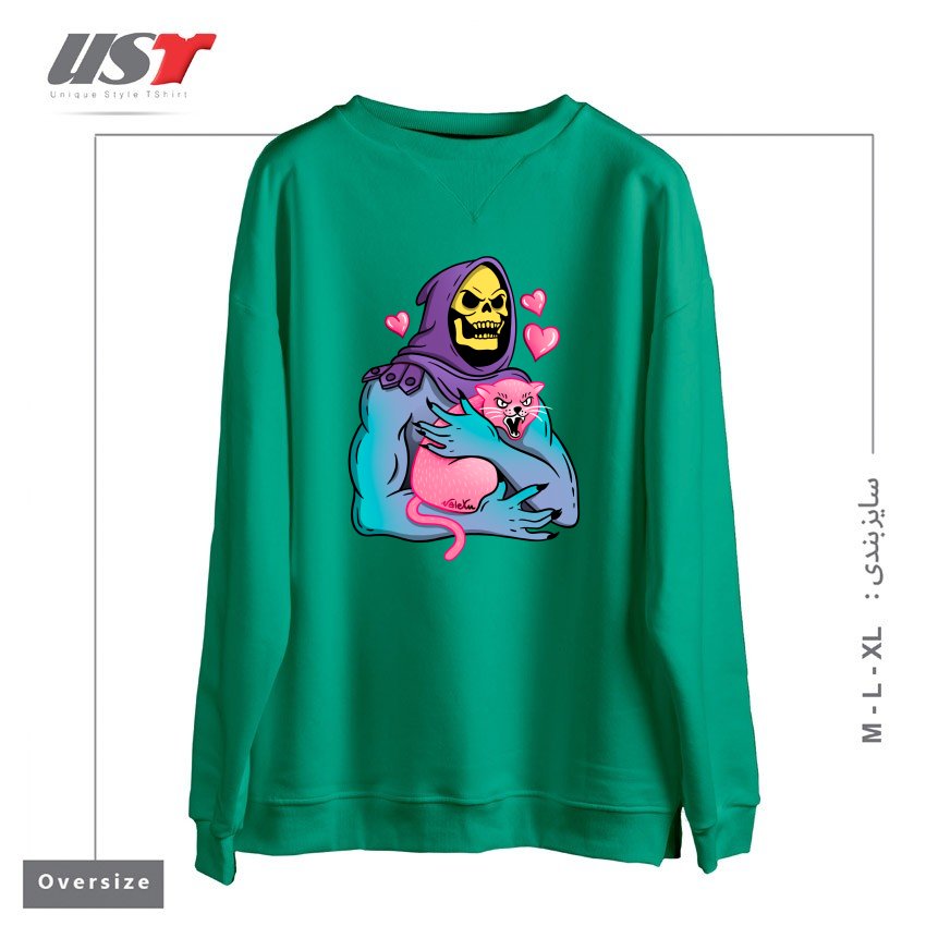 سوییشرت اورسایز طرح SKELETOR'S CAT