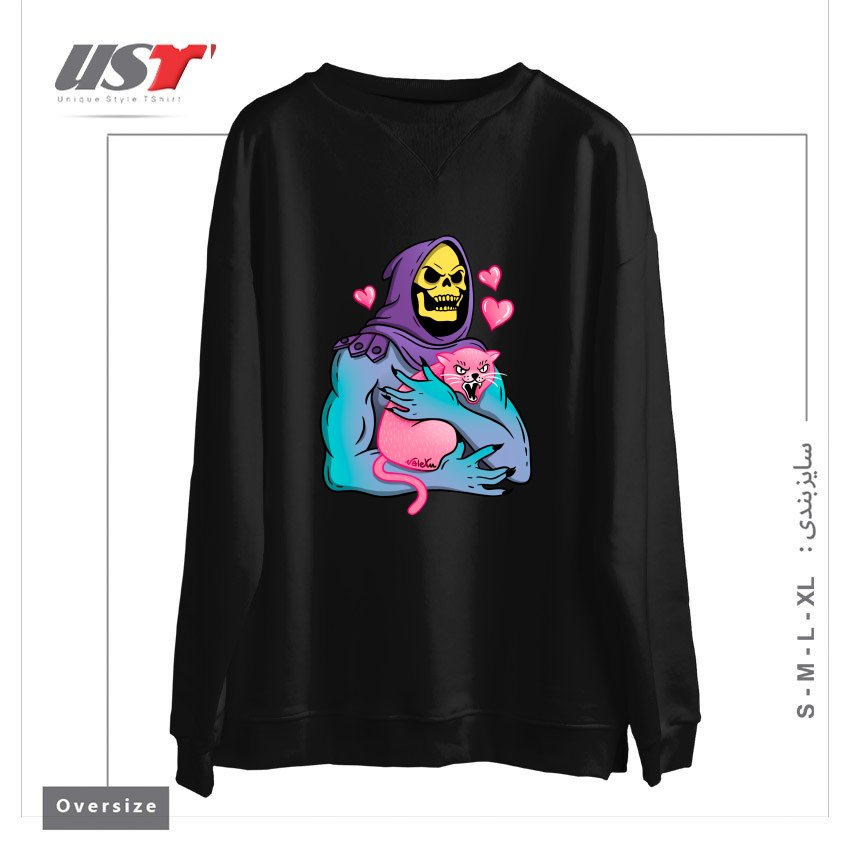 سوییشرت اورسایز طرح SKELETOR'S CAT