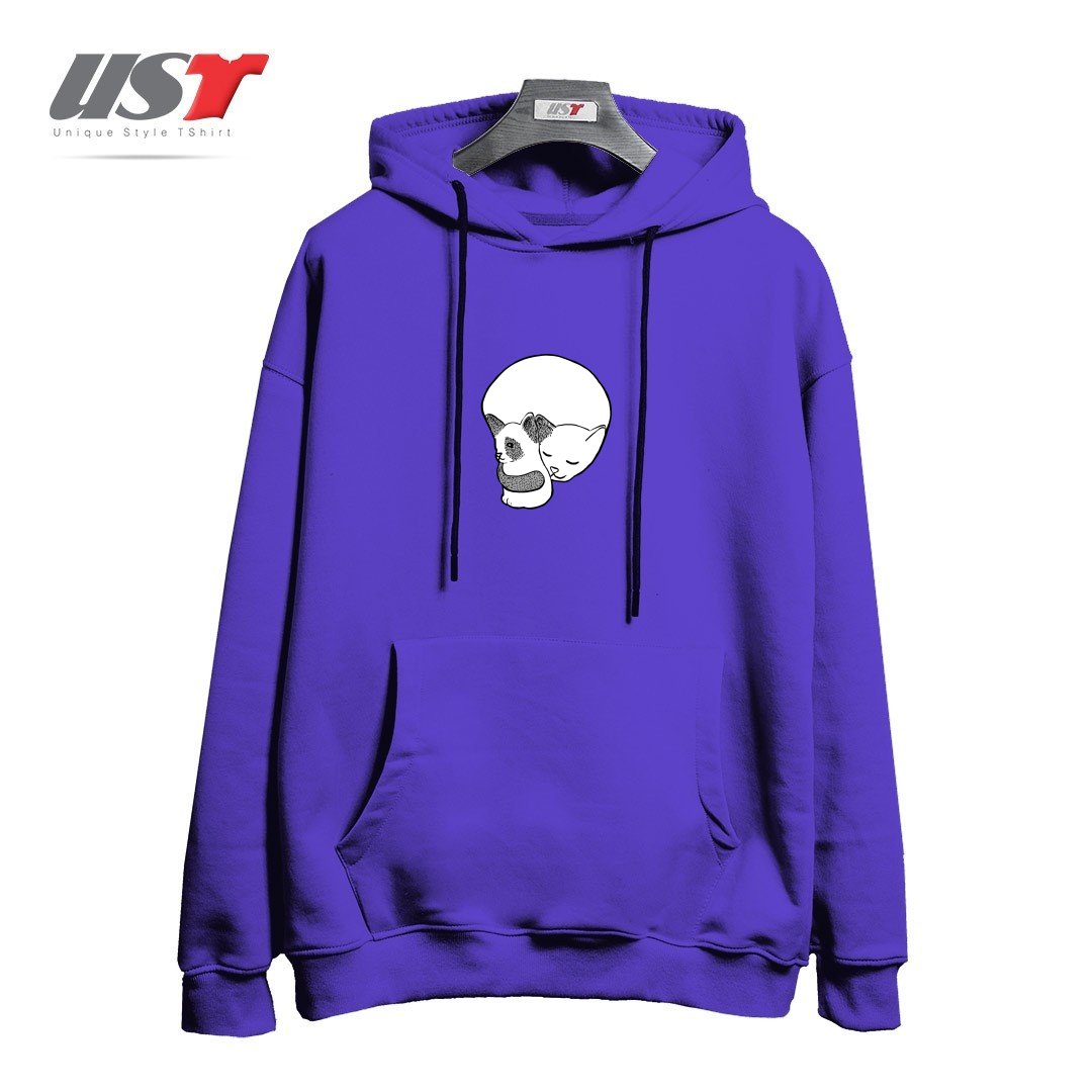 طرح SMALL KITTEN UNDER LOVE LOCK0003 هودی اورسایزرنگ بنفش