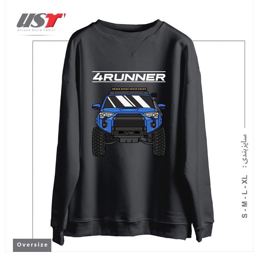 طرح 4 RUNNER OFF-ROAD PICKUP TRUCK سوییشرت اورسایزرنگ دودی