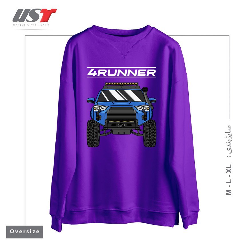 طرح 4 RUNNER OFF-ROAD PICKUP TRUCK سوییشرت اورسایزرنگ بنفش