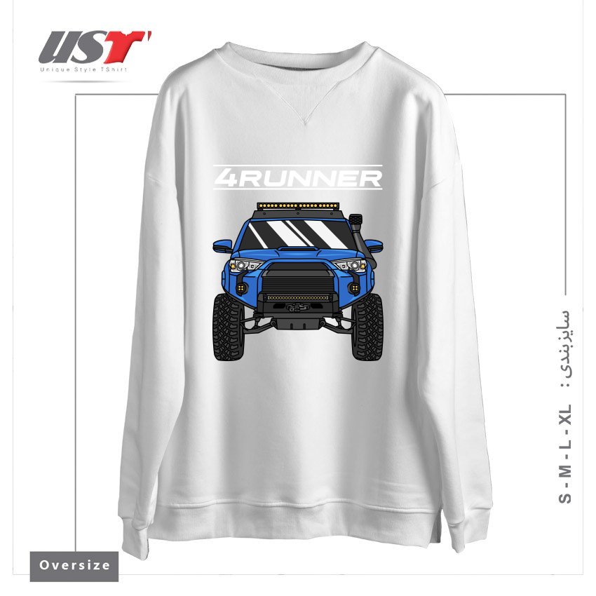 طرح 4 RUNNER OFF-ROAD PICKUP TRUCK سوییشرت اورسایزرنگ سفید