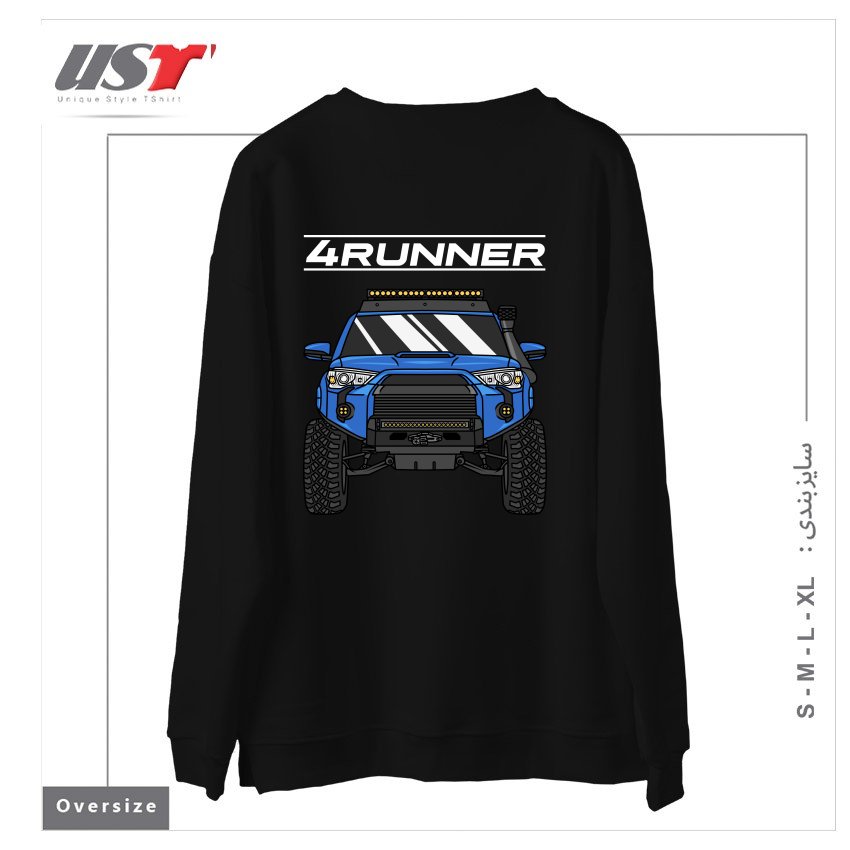 طرح 4 RUNNER OFF-ROAD PICKUP TRUCK سوییشرت اورسایزرنگ مشکی