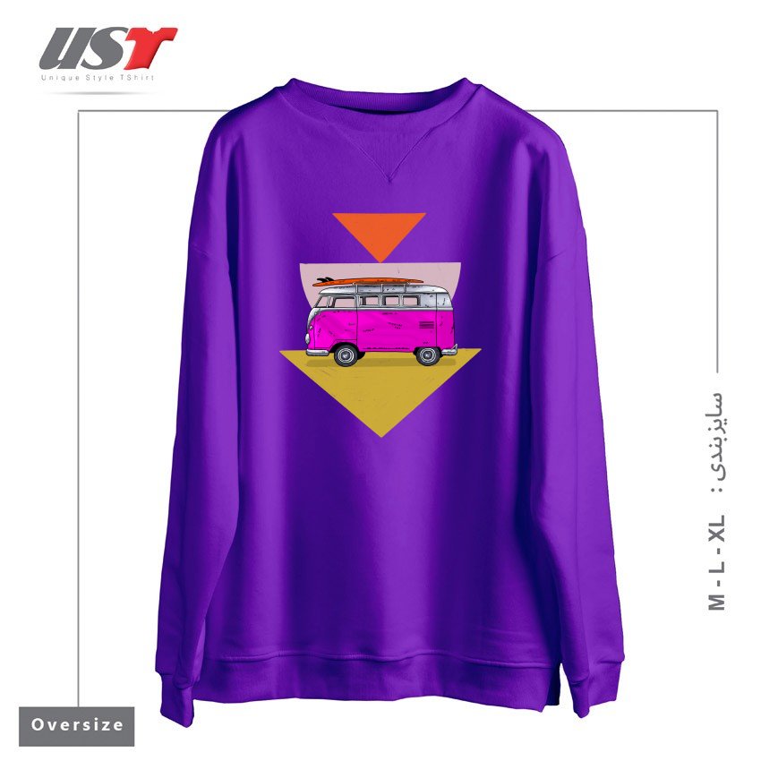 طرح CRUISIN' سوییشرت اورسایزرنگ بنفش