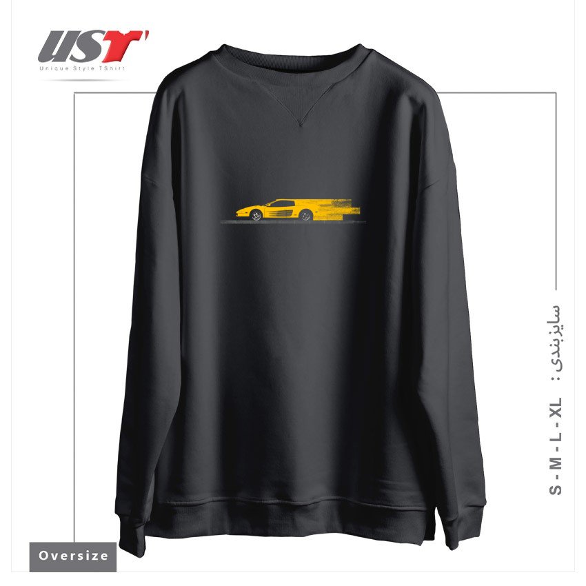سوییشرت اورسایز طرح FAST AND YELLOW