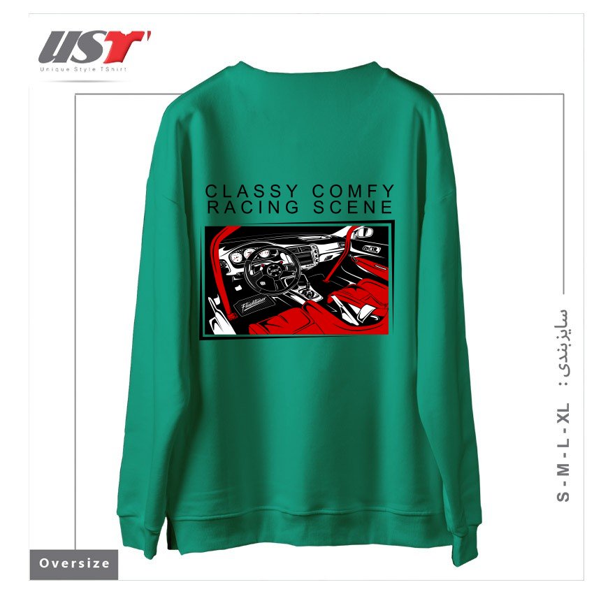 طرح HONDA CIVIC TYPE-R RACING INTERIOR سوییشرت اورسایزرنگ سبز سدری