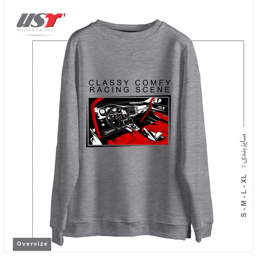 طرح HONDA CIVIC TYPE-R RACING INTERIOR سوییشرت اورسایزرنگ طوسی ملانژ