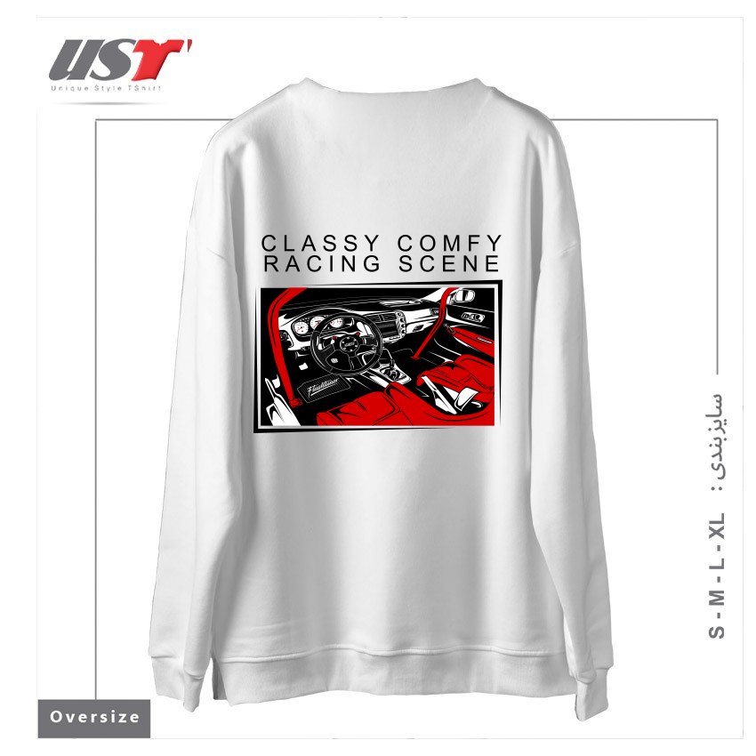 طرح HONDA CIVIC TYPE-R RACING INTERIOR سوییشرت اورسایزرنگ سفید