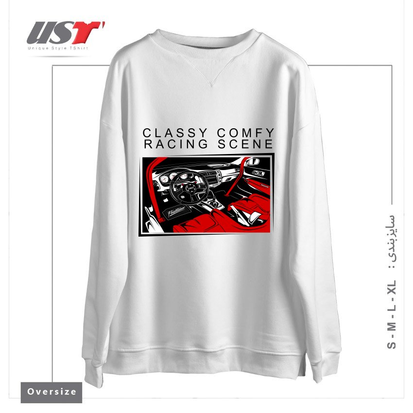 طرح HONDA CIVIC TYPE-R RACING INTERIOR سوییشرت اورسایزرنگ سفید