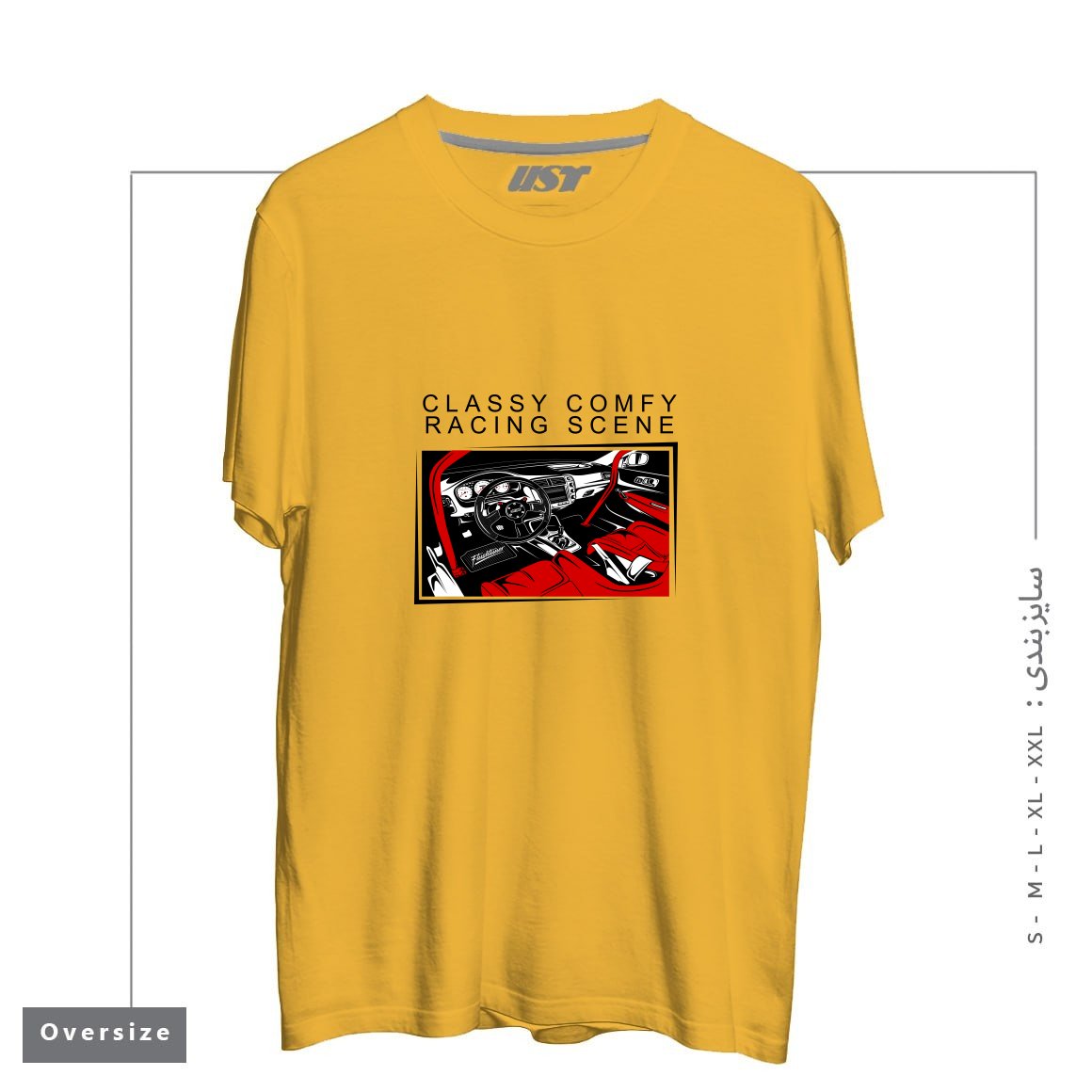 طرح HONDA CIVIC TYPE-R RACING INTERIOR تیشرت اورسایزرنگ خردلی