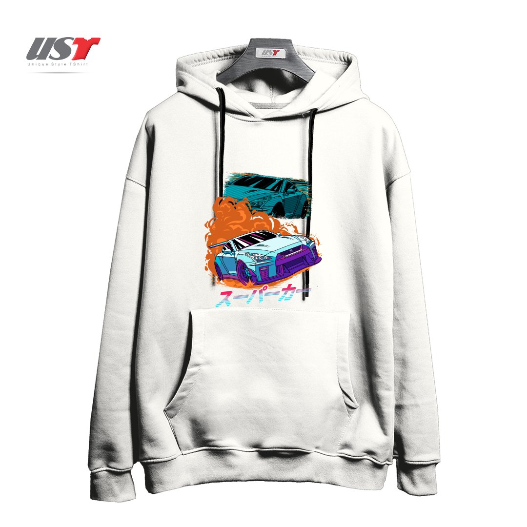 طرح JDM GT-R NIPPON STREET RACING CAR هودی اورسایزرنگ سفید