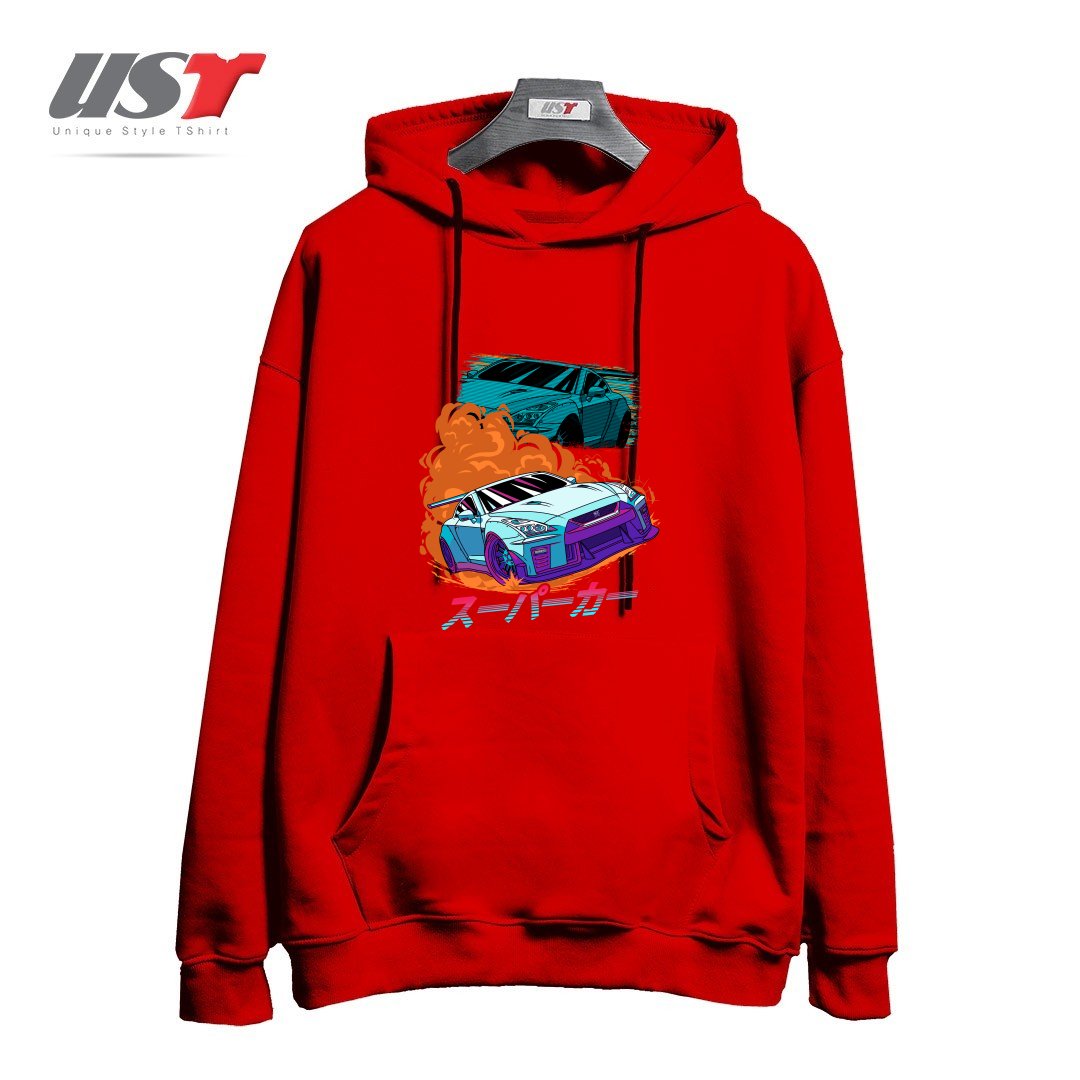 طرح JDM GT-R NIPPON STREET RACING CAR هودی اورسایزرنگ قرمز