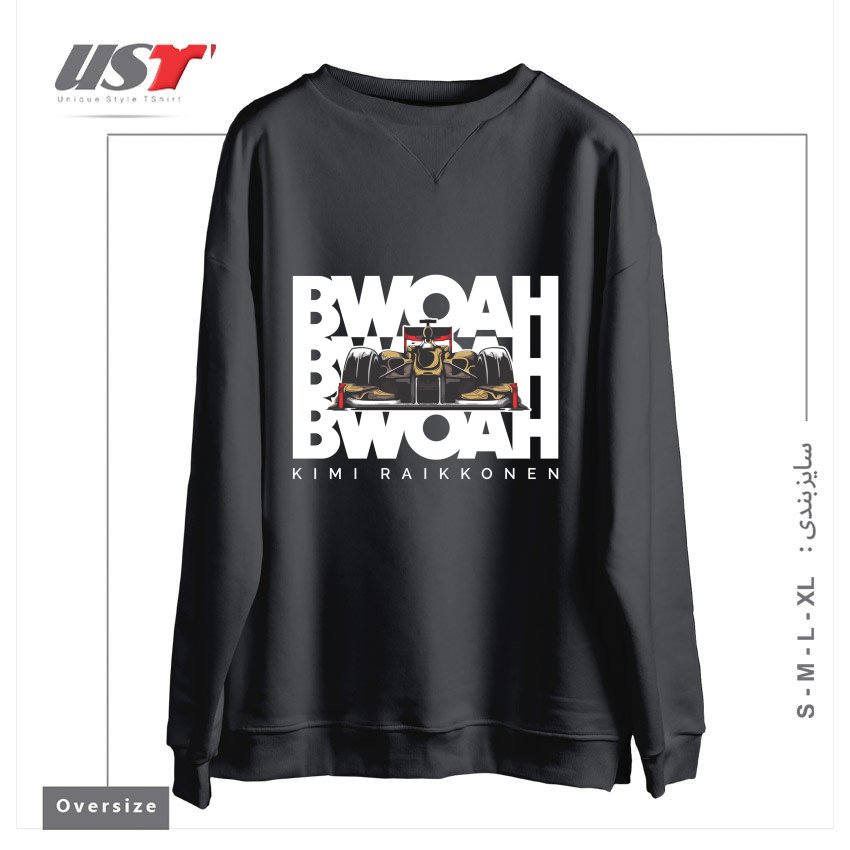 طرح KIMI RAIKKONEN - BWOAH BWOAH BWOAH سوییشرت اورسایزرنگ دودی