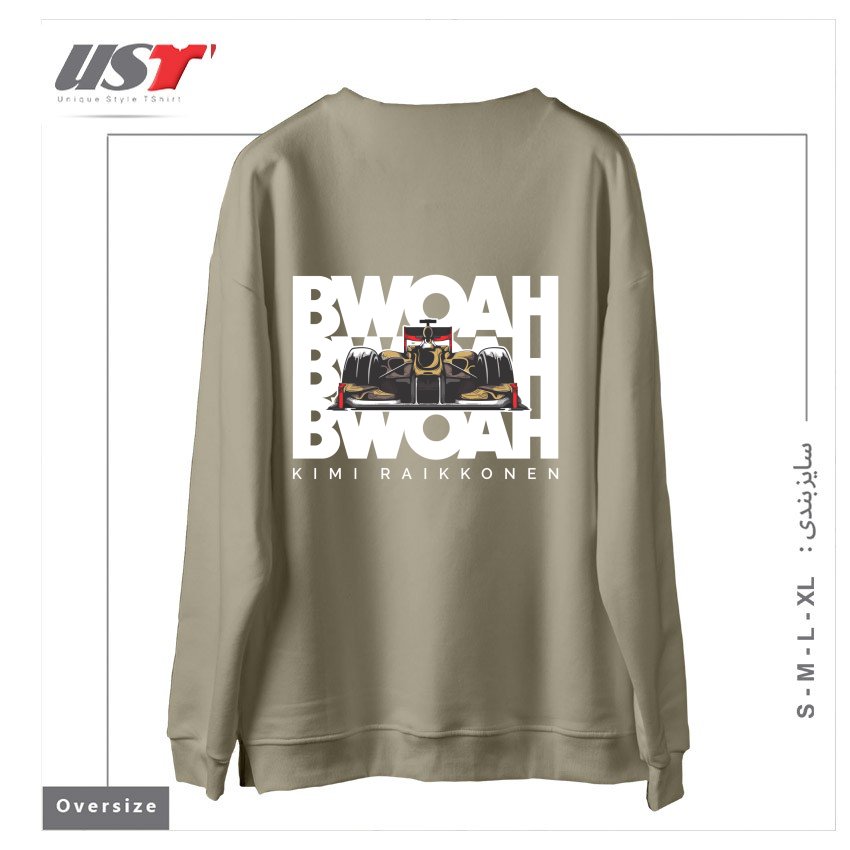 طرح KIMI RAIKKONEN - BWOAH BWOAH BWOAH سوییشرت اورسایزرنگ نخودی