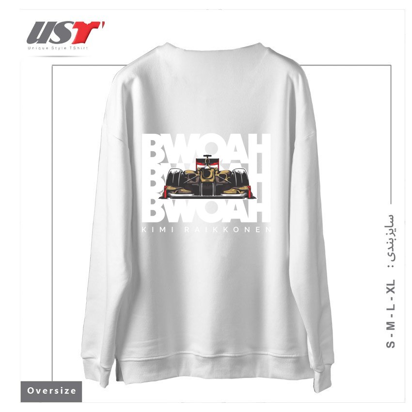 طرح KIMI RAIKKONEN - BWOAH BWOAH BWOAH سوییشرت اورسایزرنگ سفید