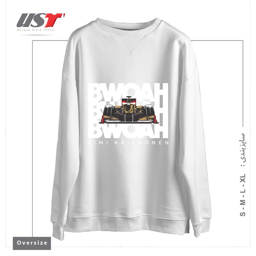 طرح KIMI RAIKKONEN - BWOAH BWOAH BWOAH سوییشرت اورسایزرنگ سفید