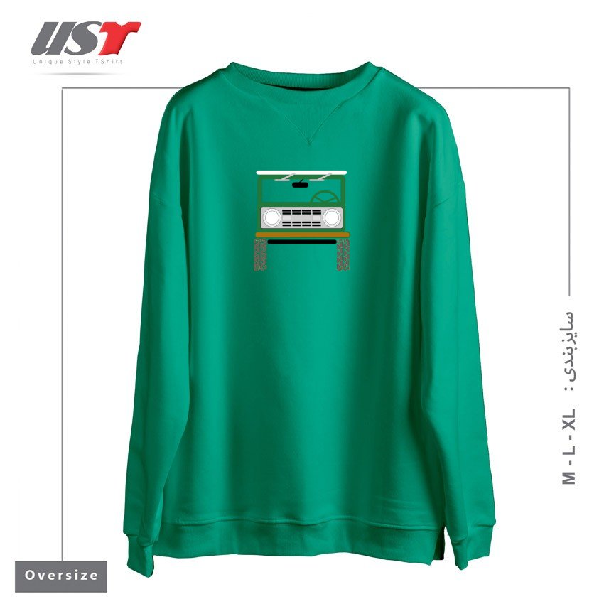 طرح OFF ROAD سوییشرت اورسایزرنگ سبز سدری