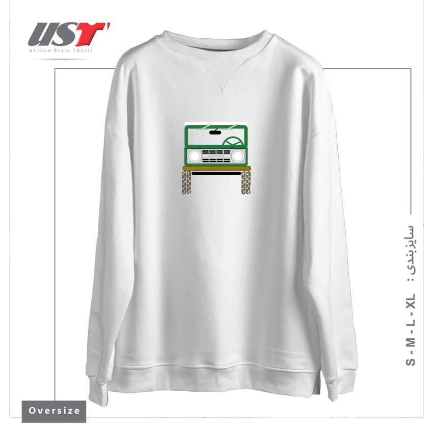 طرح OFF ROAD سوییشرت اورسایزرنگ سفید