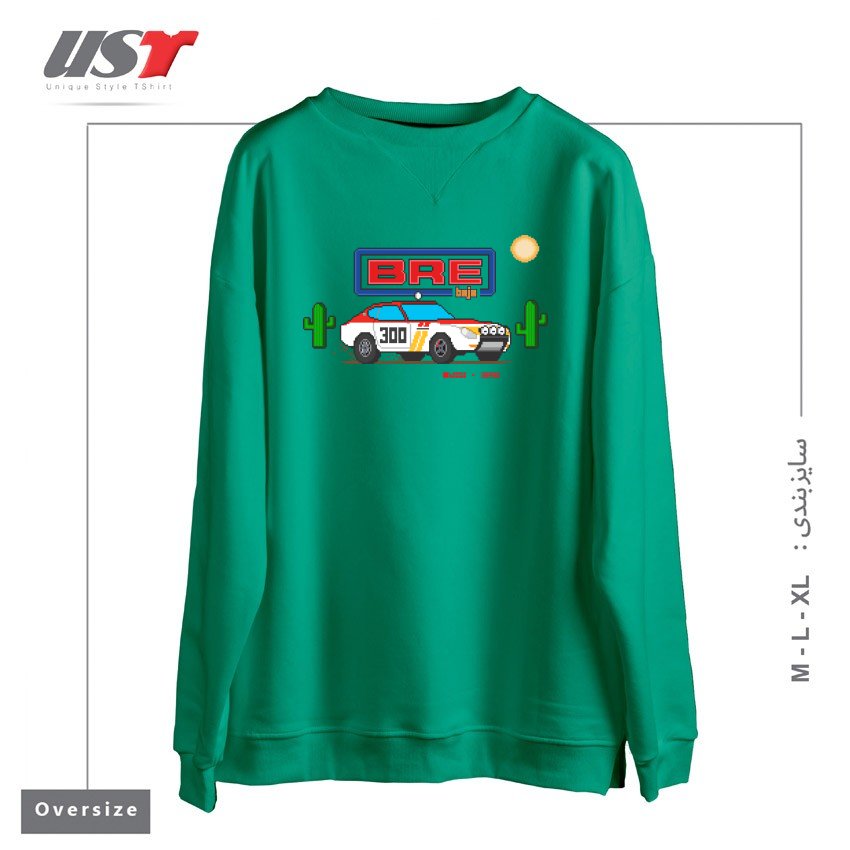 طرح PIXEL 240Z BAJA #300 BRE - DATSUN SERIES سوییشرت اورسایزرنگ سبز سدری