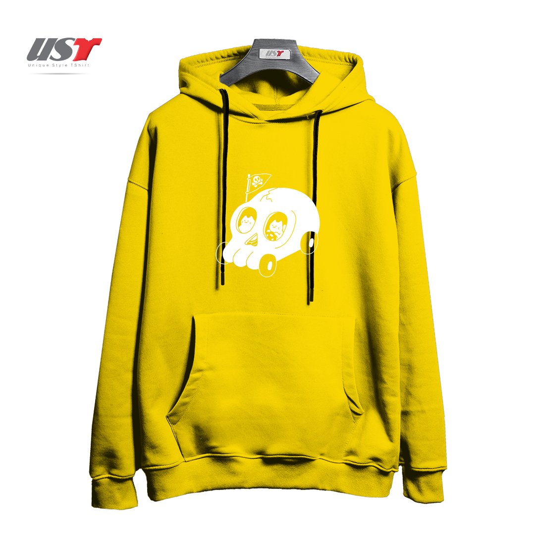 طرح SKULLMOBILE5151 هودی اورسایزرنگ زرد