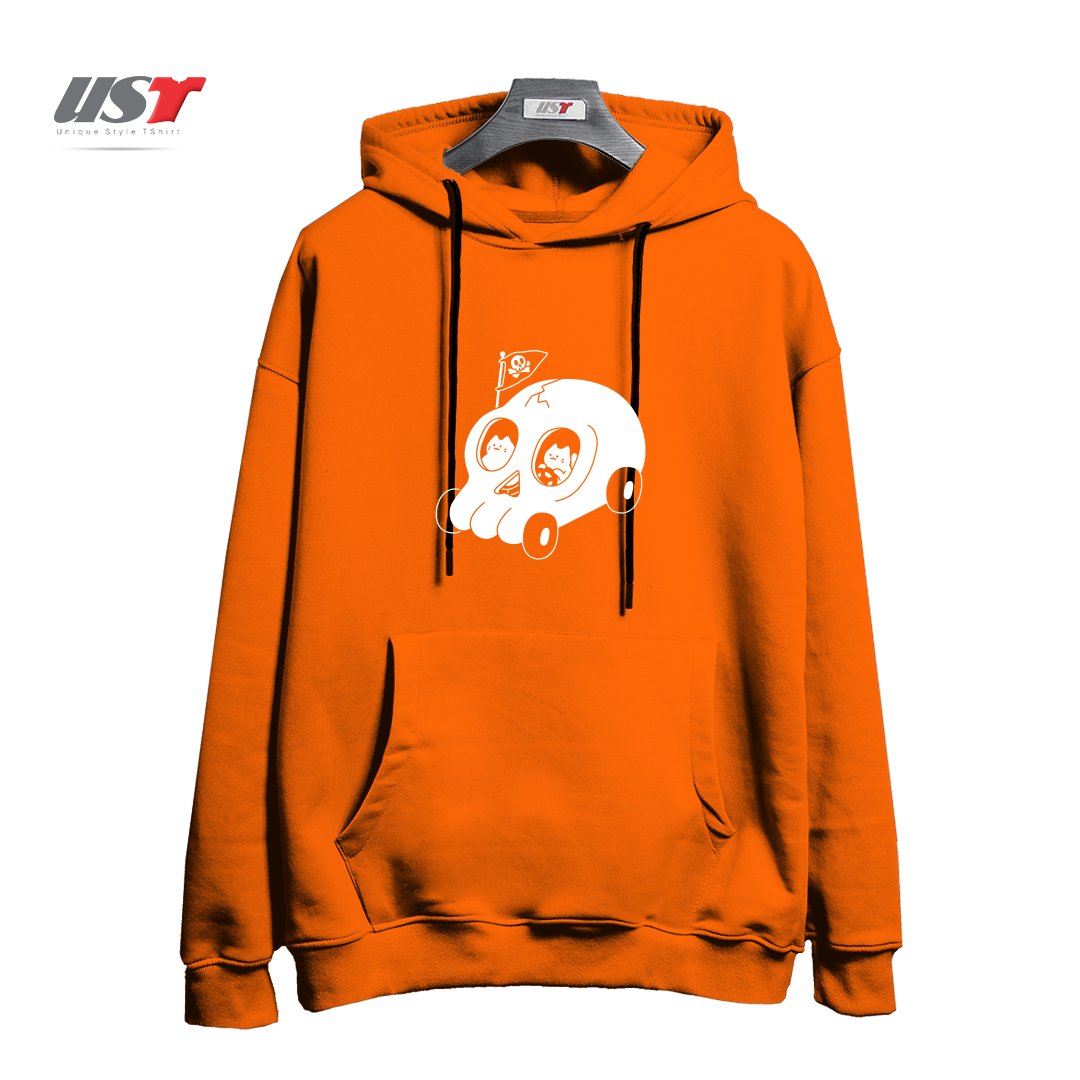 طرح SKULLMOBILE5151 هودی اورسایزرنگ نارنجی
