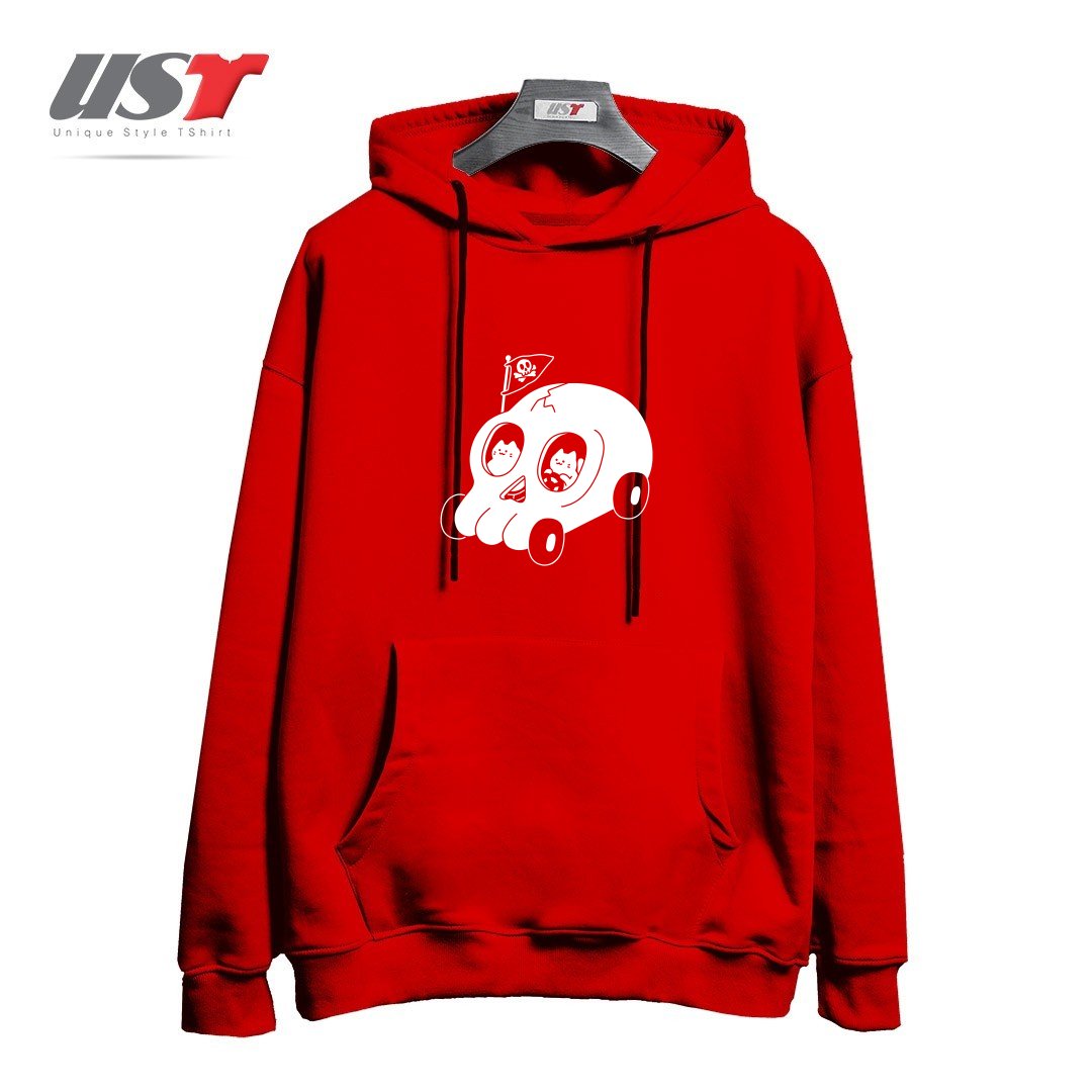 طرح SKULLMOBILE5151 هودی اورسایزرنگ قرمز