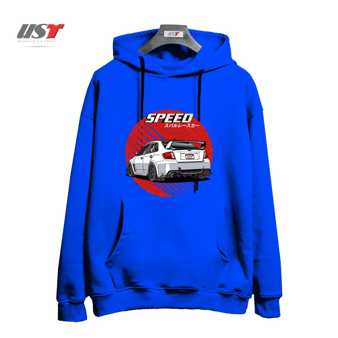 طرح SUBARU IMPREZA WRX STI 2009 هودی اورسایزرنگ آبی شالی