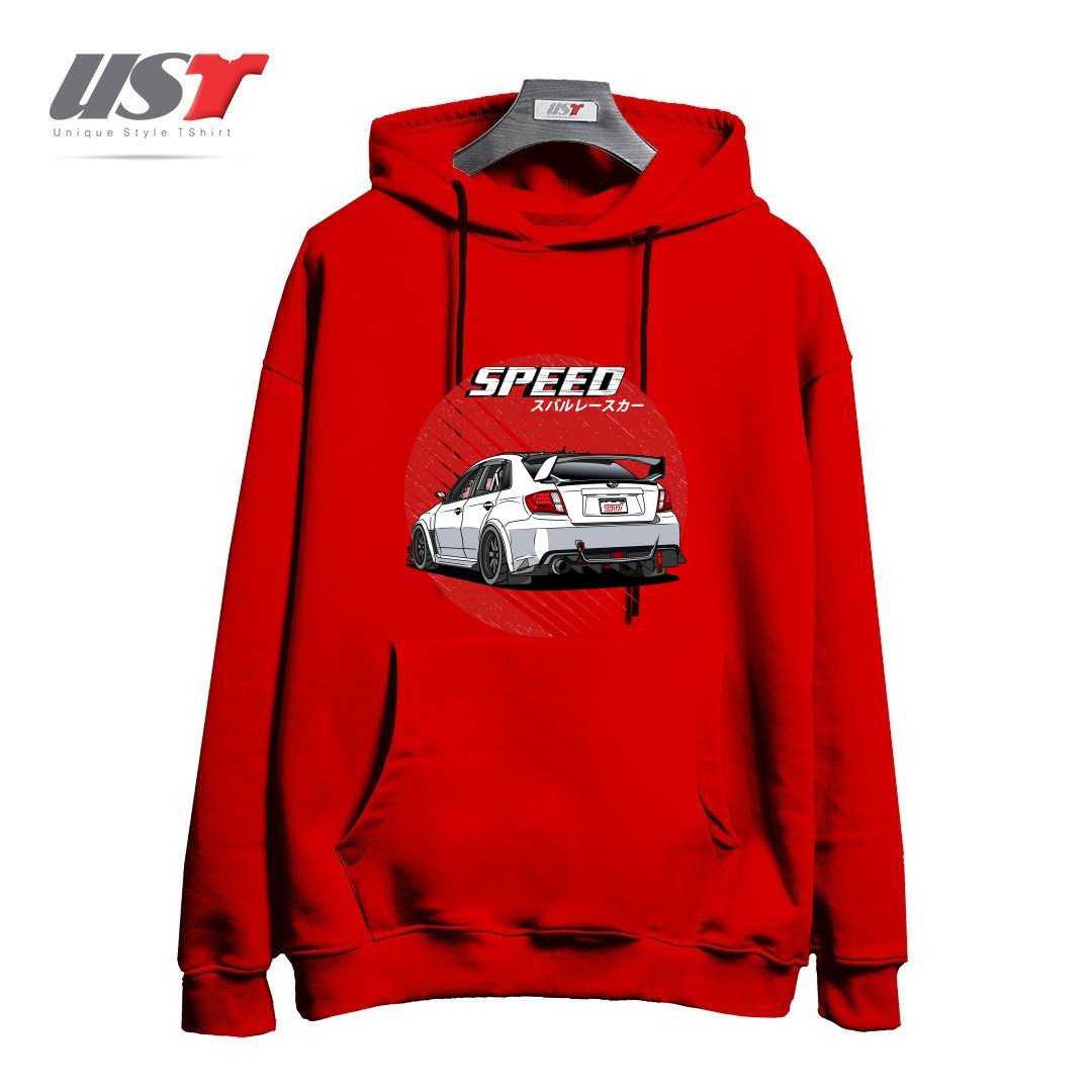 طرح SUBARU IMPREZA WRX STI 2009 هودی اورسایزرنگ قرمز