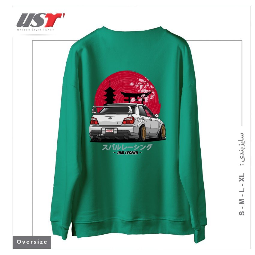 طرح SUBARU IMPREZA WRX STI سوییشرت اورسایزرنگ سبز سدری