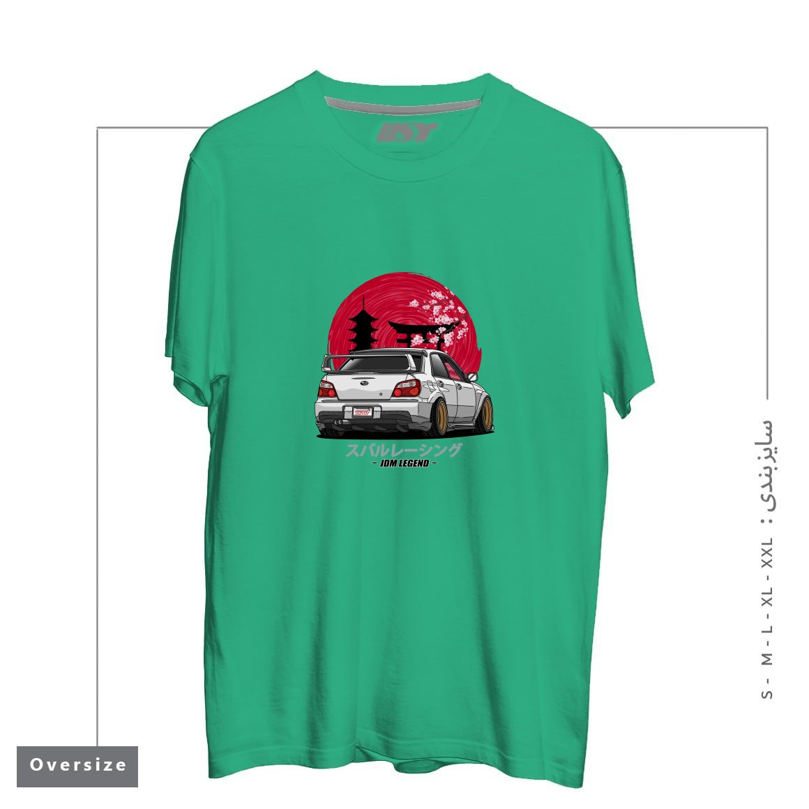 طرح SUBARU IMPREZA WRX STI تیشرت اورسایزرنگ سبز