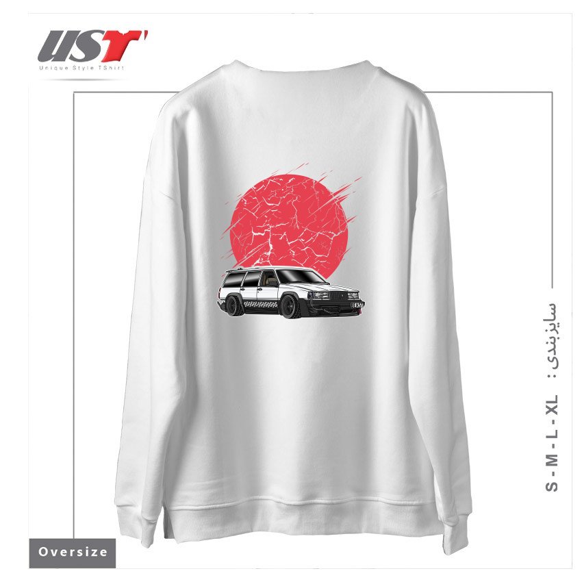 طرح VOLVO 940 STREET RACING سوییشرت اورسایزرنگ سفید