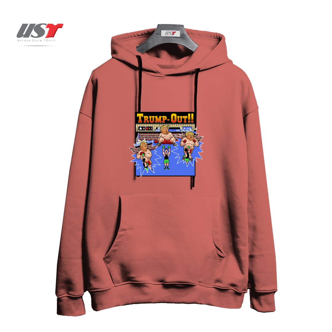طرح TRUMP-OUT!! هودی اورسایزرنگ آجری