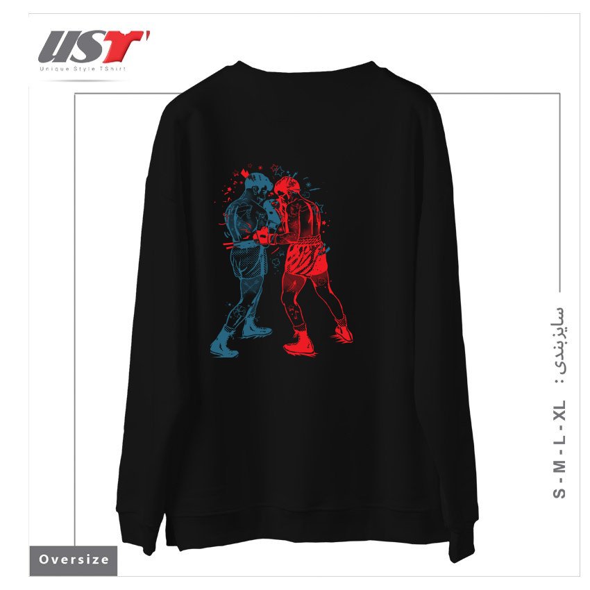 طرح ARE YOU READY TO RUMBLE سوییشرت اورسایزرنگ مشکی
