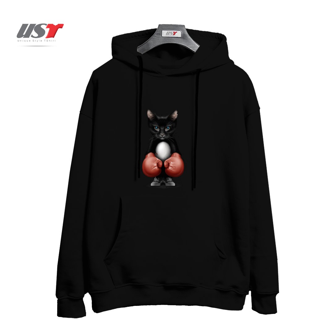 طرح BOXER CAT 2017 هودی اورسایزرنگ مشکی