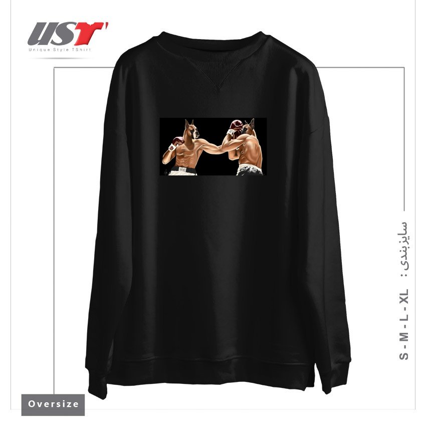 طرح BOXER سوییشرت اورسایزرنگ مشکی