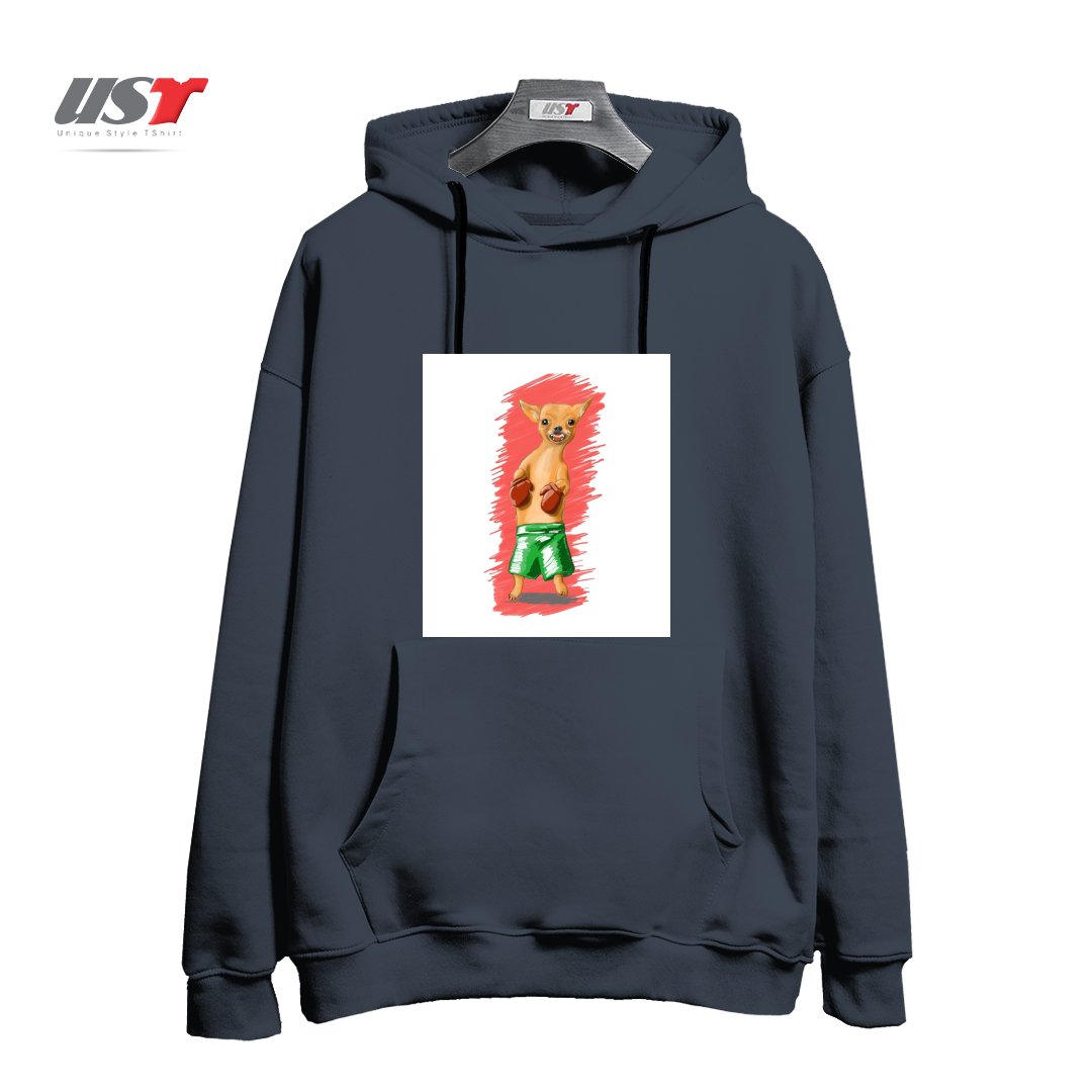 هودی اورسایز طرح BOXING CHIHUAHA