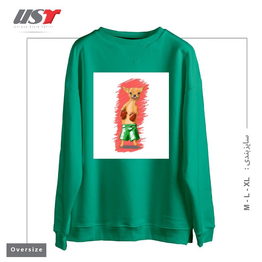 سوییشرت اورسایز طرح BOXING CHIHUAHA