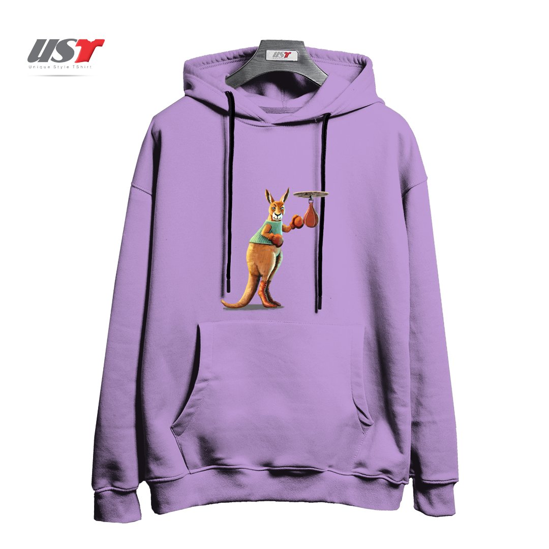 طرح BOXING KANGAROO هودی اورسایزرنگ یاسی