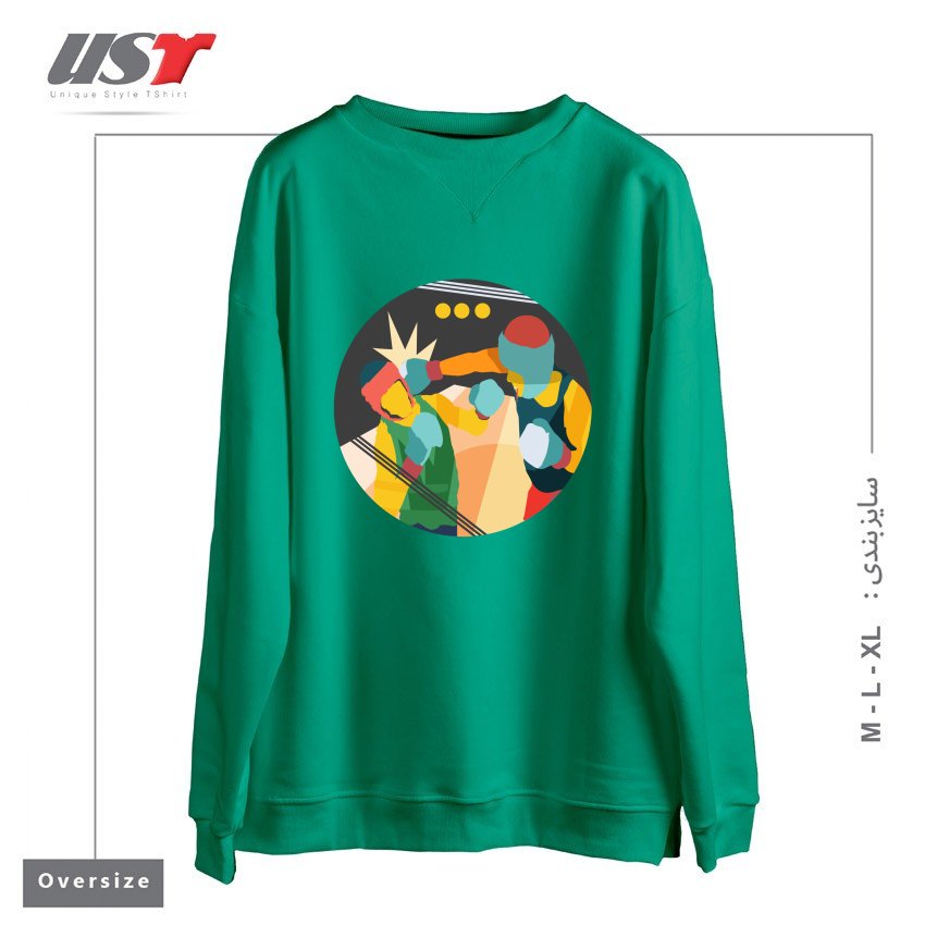 سوییشرت اورسایز طرح BOXING