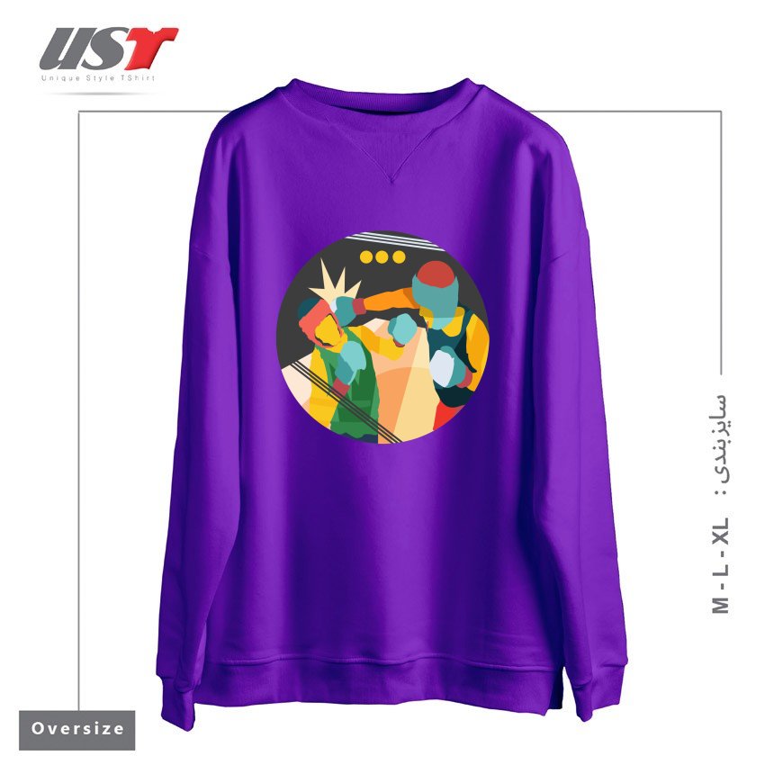 سوییشرت اورسایز طرح BOXING