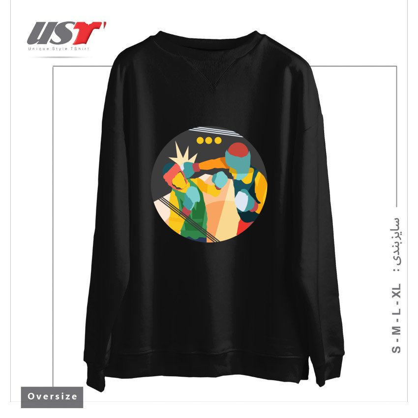 سوییشرت اورسایز طرح BOXING