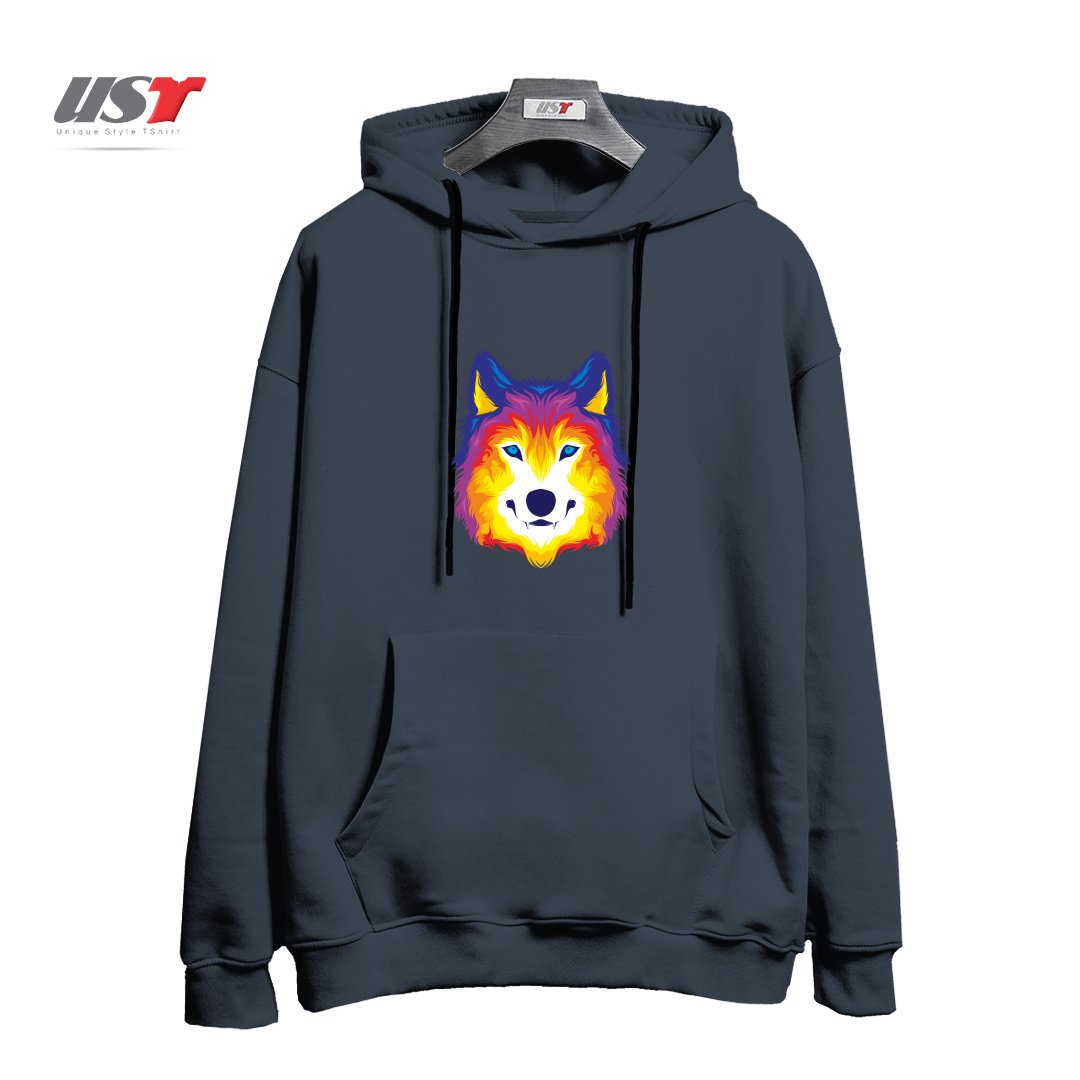طرح WOLF IN COLOR هودی اورسایزرنگ دودی