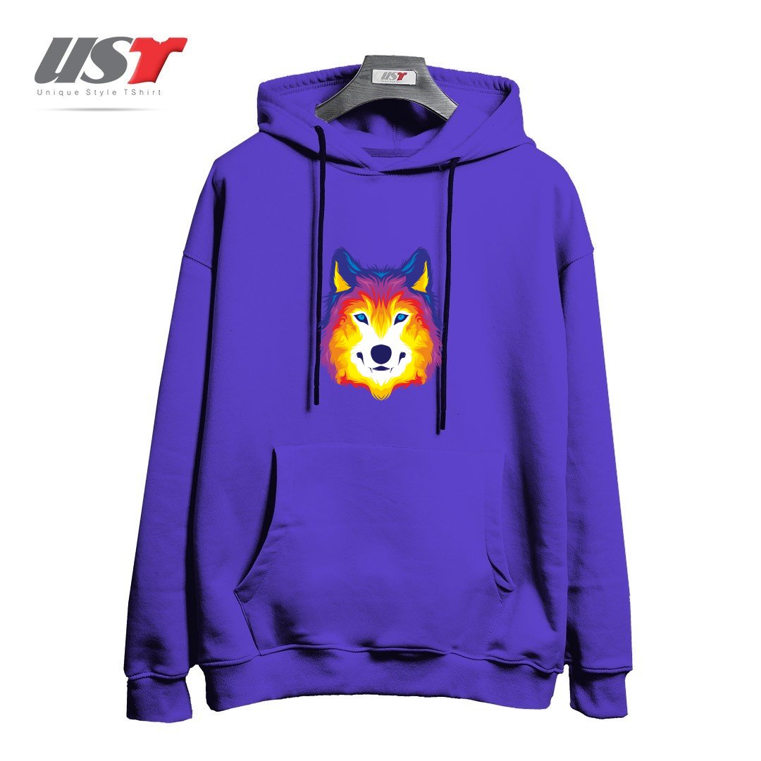 طرح WOLF IN COLOR هودی اورسایزرنگ بنفش