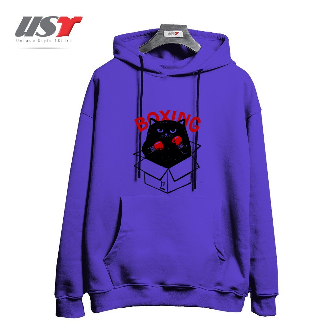 طرح BOXING1 هودی اورسایزرنگ بنفش