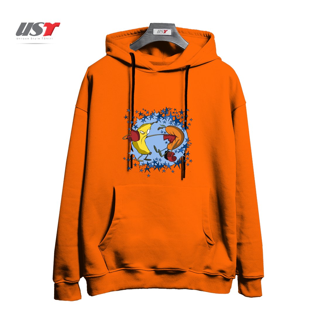 طرح FRUIT PUNCH هودی اورسایزرنگ نارنجی